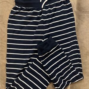 Navy and White Striped Swear Pants